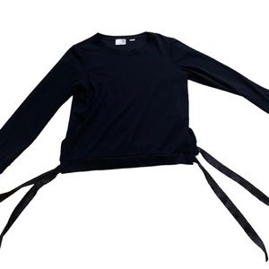vera moda black long sleeve cut out top